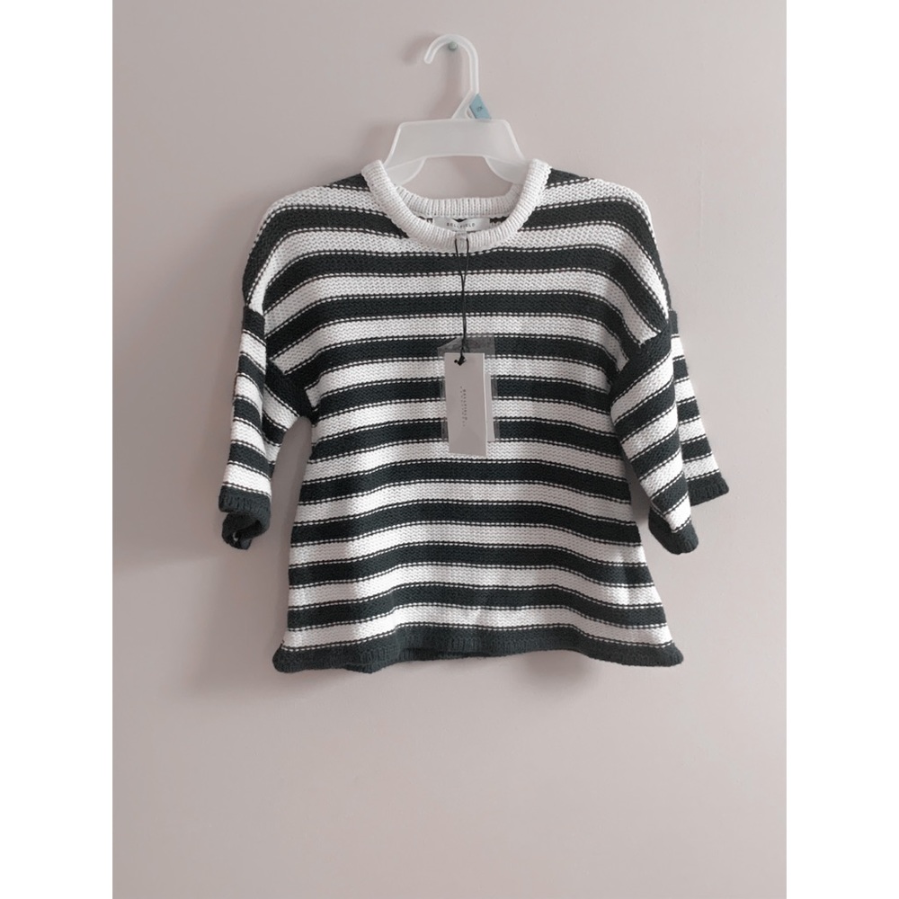 Bellfield Chunky Stripe Knit Sweater Bell Sleeve